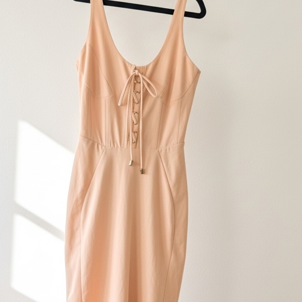 Forever 21 Peach Lace-Up Maxi Dress